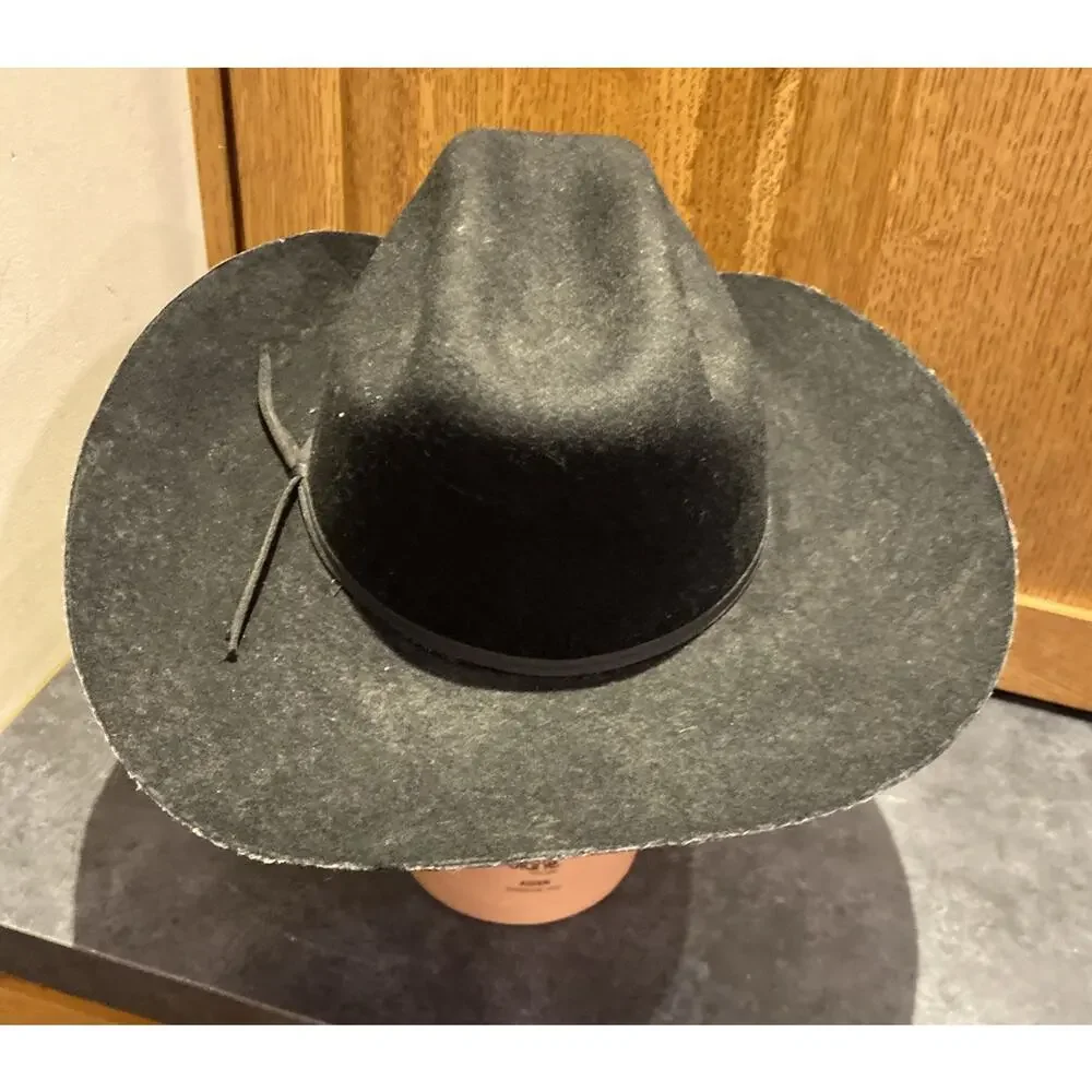 Resistol Youth Black Wool Cowboy Hat One Size Western Rodeo Self Conforming